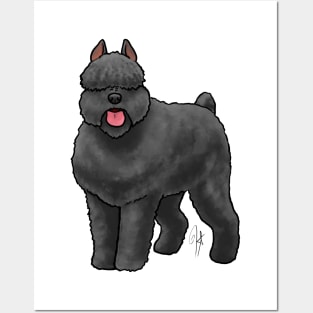 Dog - Bouvier des Flanders - Black Cropped Posters and Art